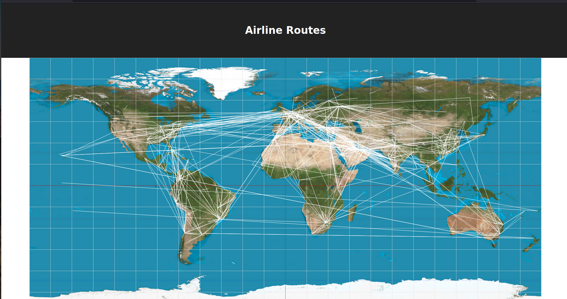 FlightWise: world map showing airline routes between airports